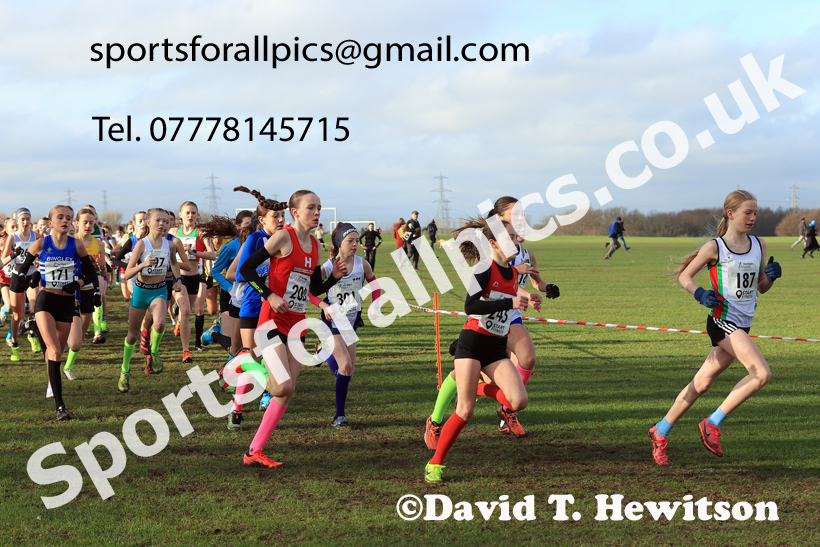 Girls Under-13s 2026 Northern Cross Country Champs., Pontefract Racecourse, Pontefract. Photo: David T. Hewitson/Sports for All Pics